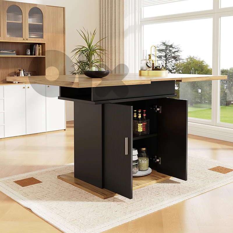 extendable dining  table , kitchen rck , down storage 3in1 sealec
