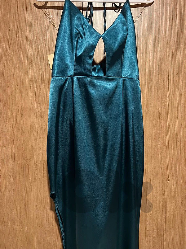 Telepathy Satin dress (Emerald Green color)