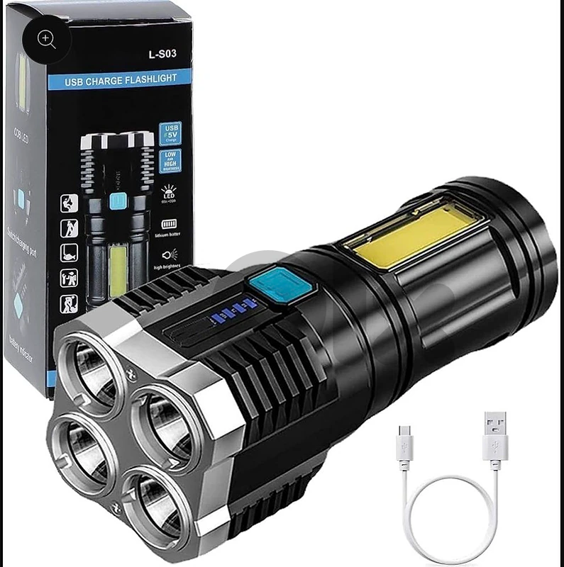 Powerful High Range LED Flashlight Rechargeable& Powerful.
