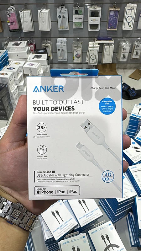 Anker powerline III usb-a to lighting cable 3ft white