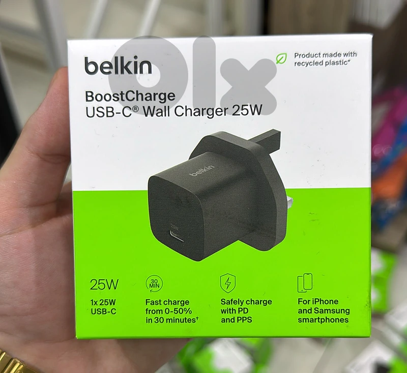 Belkin Boostcharge Usb-c wall charger 25w 3pin black