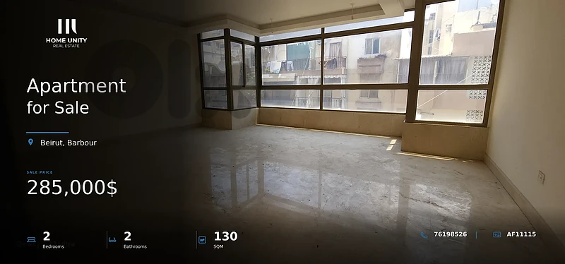 2-bedrooms Apartment for Sale , located in Barbour , Beirut
