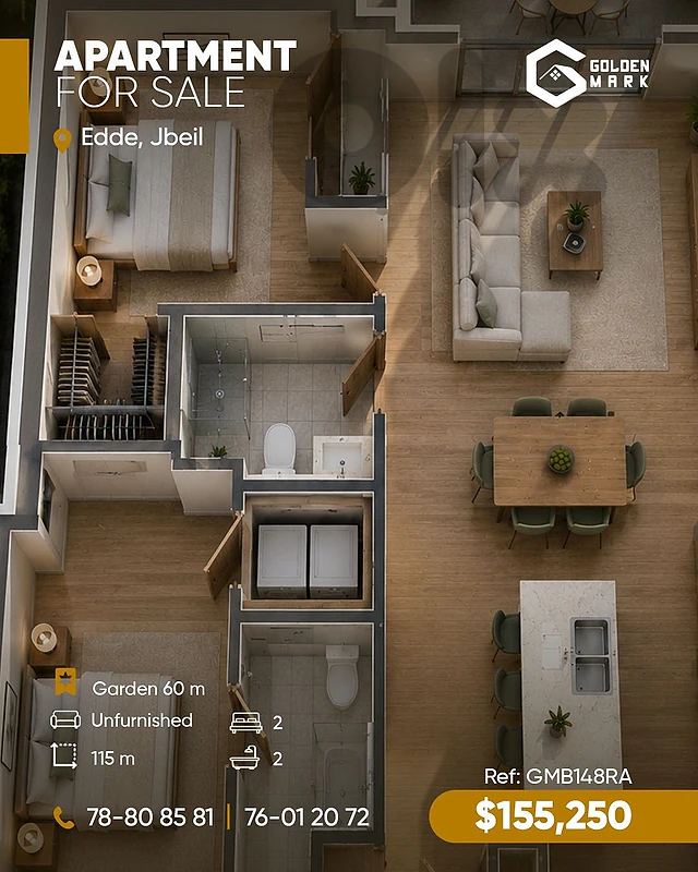 GMB148RA - Apartment for sale in  Edde - Jbeil  - شقة للبيع في إده