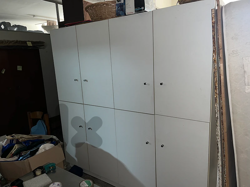 Large White 4-Section Wardrobe / Storage Cabinet (196x45x197)