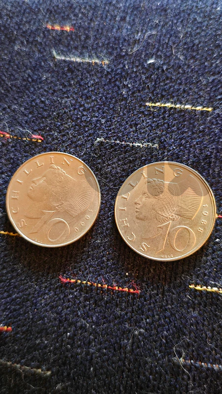 Austria 10 Schilling Coins 1988 + 1990 | Salzburgerin | 2 Pcs