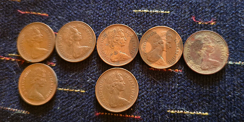 UK 2 Pence 7-Coin Bronze Set - Elizabeth II