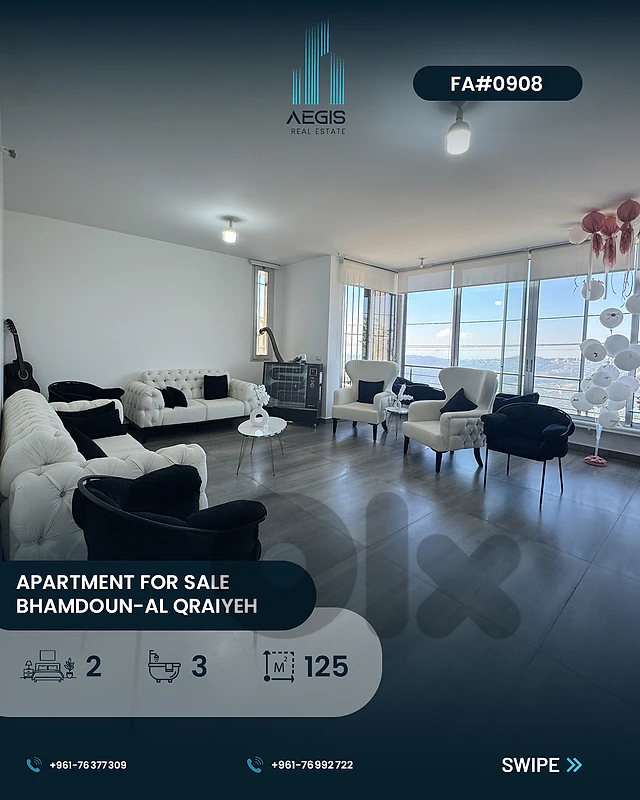 Apartment for sale bhamdoon Qrayeh - شقة للبيع بحمدون القرية