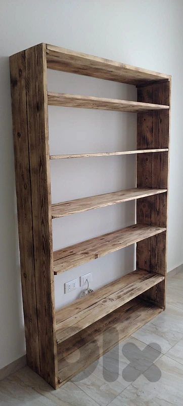 Wooden bookshelves