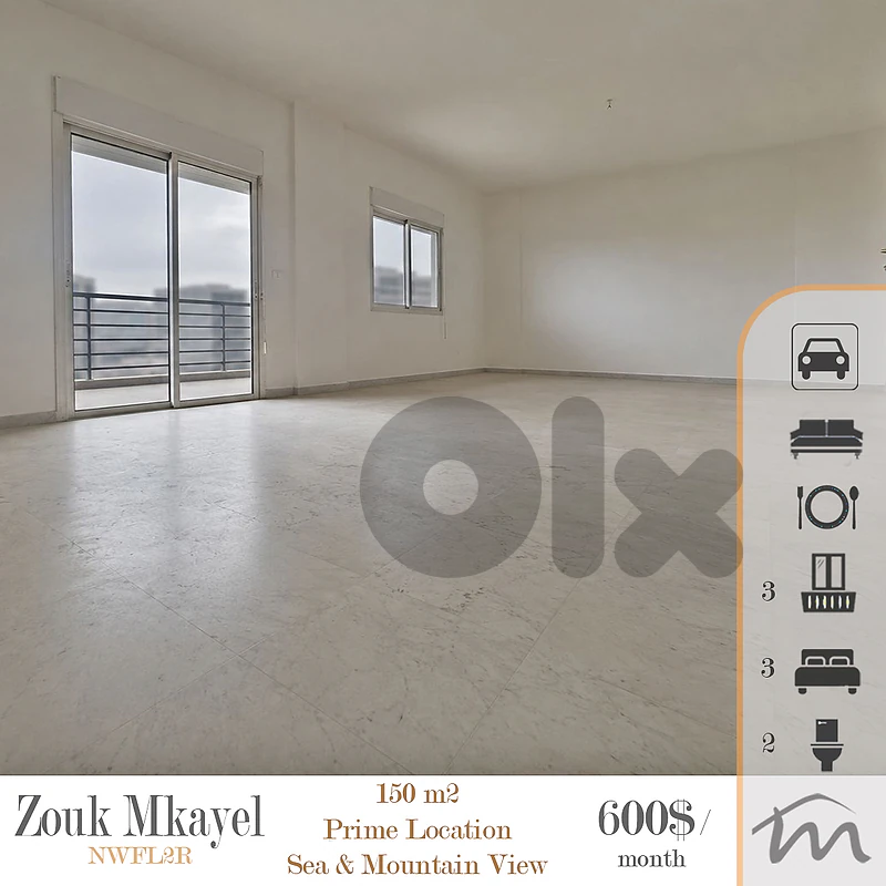Zouk Mkayel | 3 Bedrooms Apartment | 3 Balconies | Sea & Mountain View