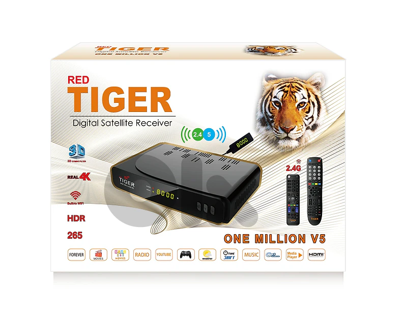 Used 4K tiger receiver one milion v5 بحالة الجديد