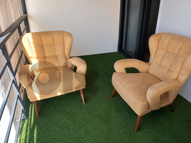 2 Mustard armchairs