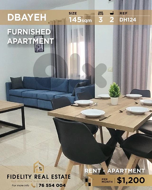 Apartment for rent in Dbayeh DH124 شقة للإيجار في ضبية
