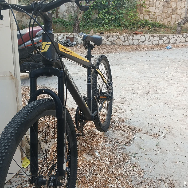 A mountain bike, one of the latest and greatest models.