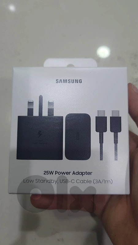Samsung 25w power adapter 3pin + usb-c cable 3a/1m black
