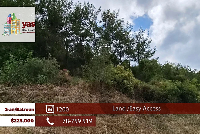 Jran/Batroun 1200m2 | Residential Land | Coeff 25/50 | Calm Area | MCH