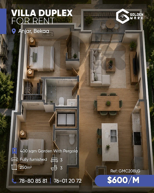 GMZ110MA Villa for rent in Anjar -  فيلا للإيجار في عنجر