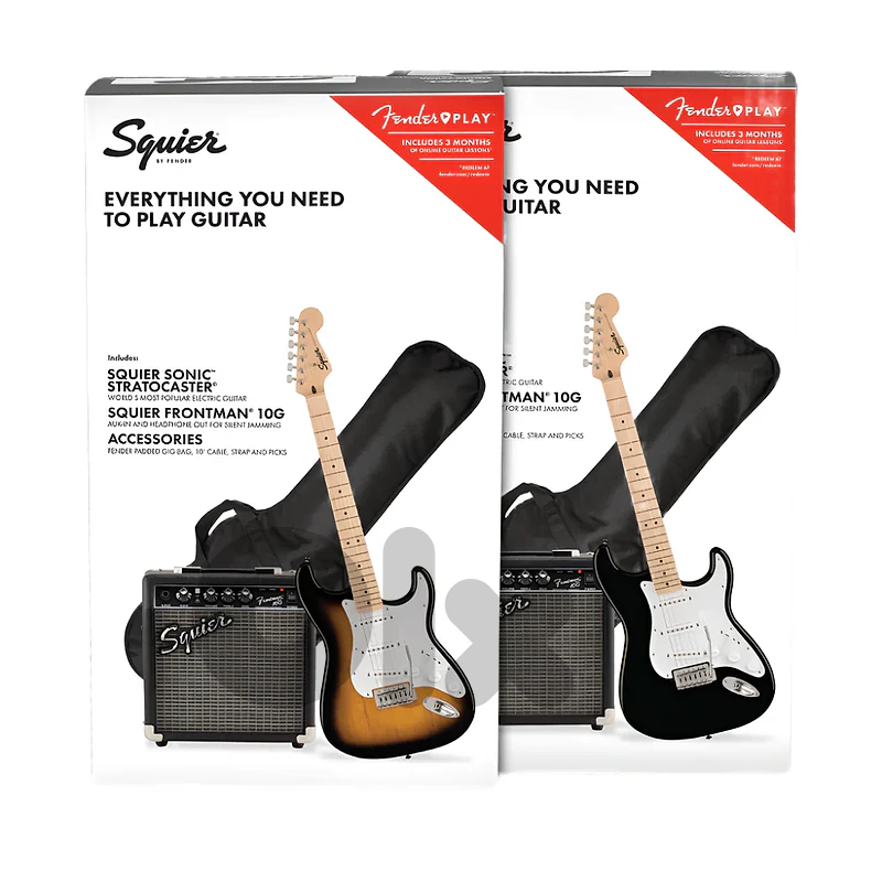 Fender, Squier Sonic Stratocaster Electric Guitar Pack (Multiple Colors Available)