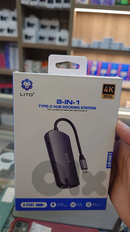 Lito 8 in 1 type-c hub docking station