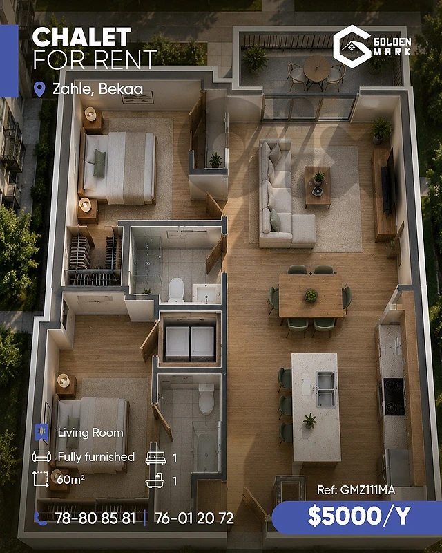 GMZ111MA Chalet for rent in Zahle -  شاليه للإيجار في زحلة