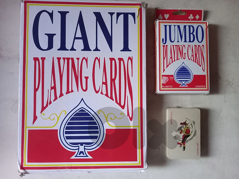 playing cards giant jumbo or normal size