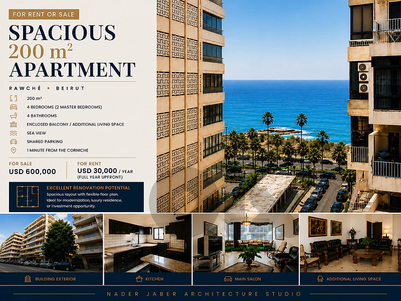 200 m² Furnished Apartment | Rawché Australia Str. | Rent-Sale-Barter