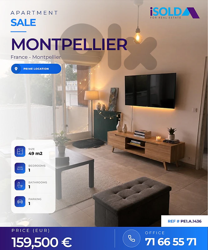 Montpellier Alco: Stylish Renovated T2 for sale Montpellier Alco: Stylish Renovated T2 for sale
