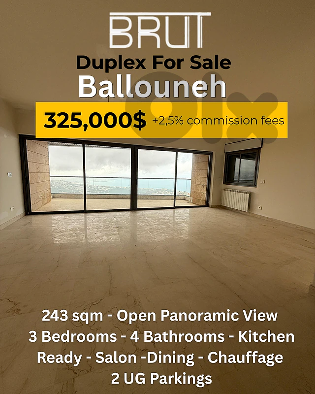 243 sqm High end Fuplex For sale in Ballouneh - Open Panoramic Views