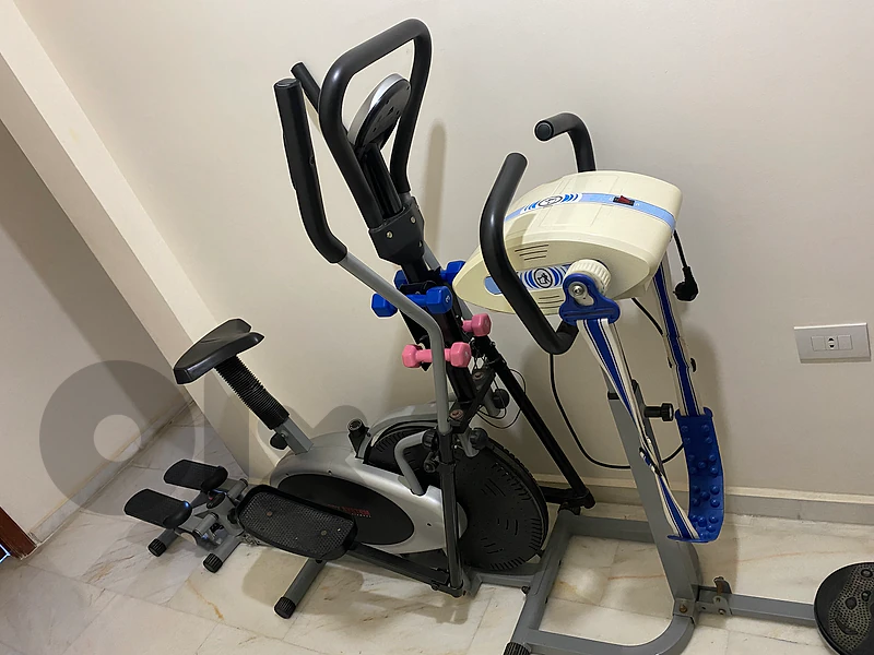 4-in-1 Multi-Function Elliptical & Exercise Bike with Belt Massager
