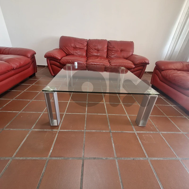 leather full sofa set and table