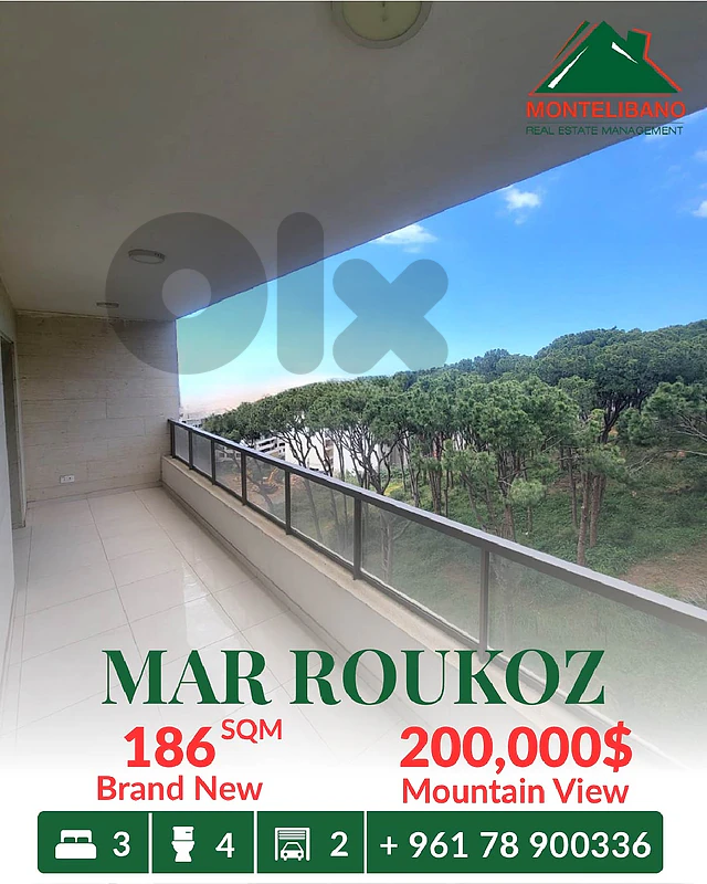 186 sqm Apartment For Sale in Mar Roukoz مار روكز with Mountain View