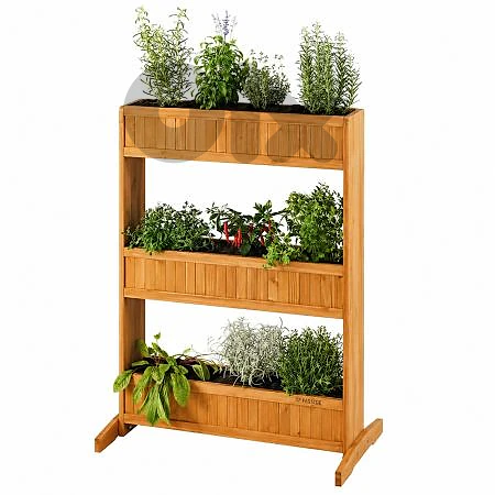 Parkside Wooden 3-Level Raised Planter L 70 x H 115 x W 40.5 CM