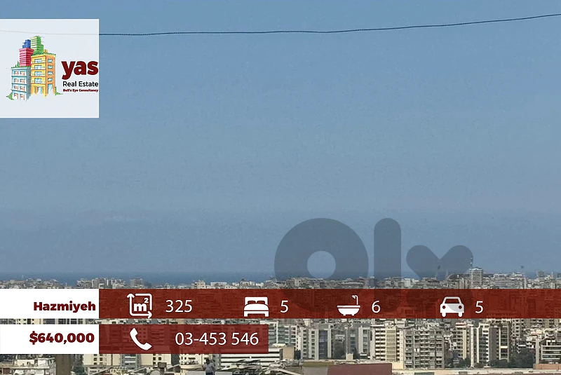 Hazmiyeh 325m2 | New | Panoramic View |Classy Area | Generous Flat |OH