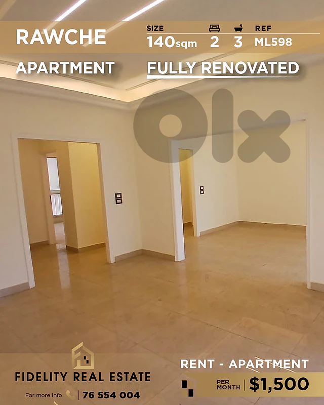 Apartment for rent in Rawche ML598 شقة  للإيجار في روشة