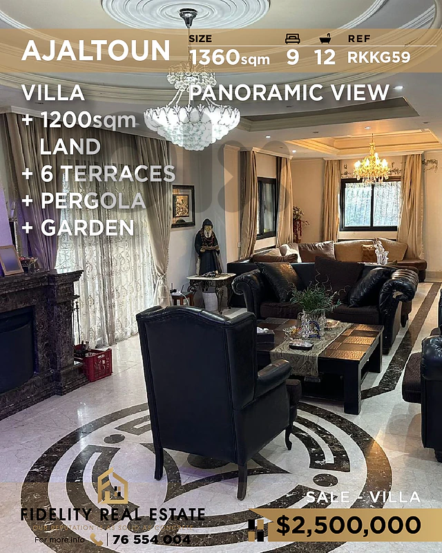 Villa for sale in Ajaltoun RKKG59 فيلا للبيع في عجلتون