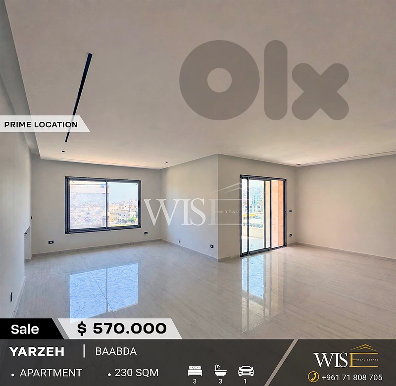 🏡 Luxurious 230 SQM Apartment for SALE in Yarzeh, Baabda!