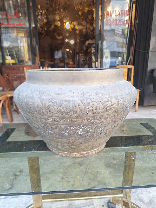 كاشبو للزرع انتيك قديم نحاس شغل فني يدوي رائع جدا