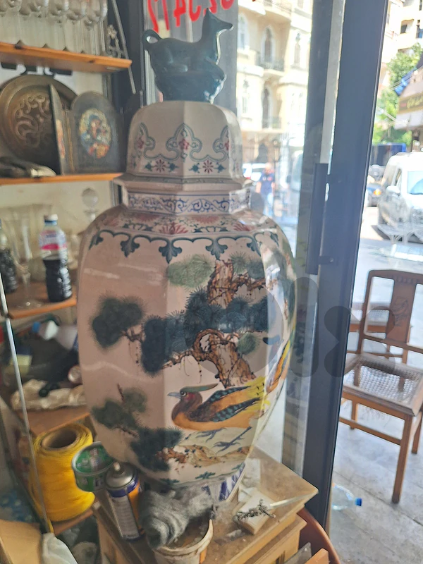 مزهرية تراث صيني انتيك شغل فني يدوي رائع جدا