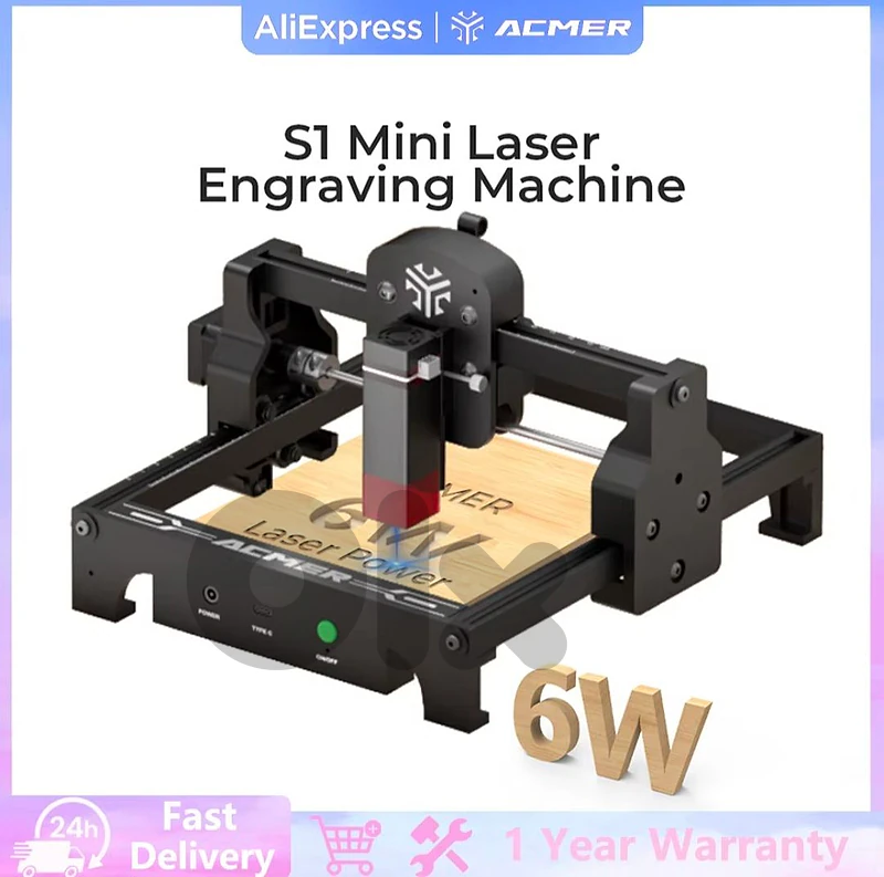 ACMER S1 Laser Engraver, 6000mW Laser Engraver Machine Higher Accuracy