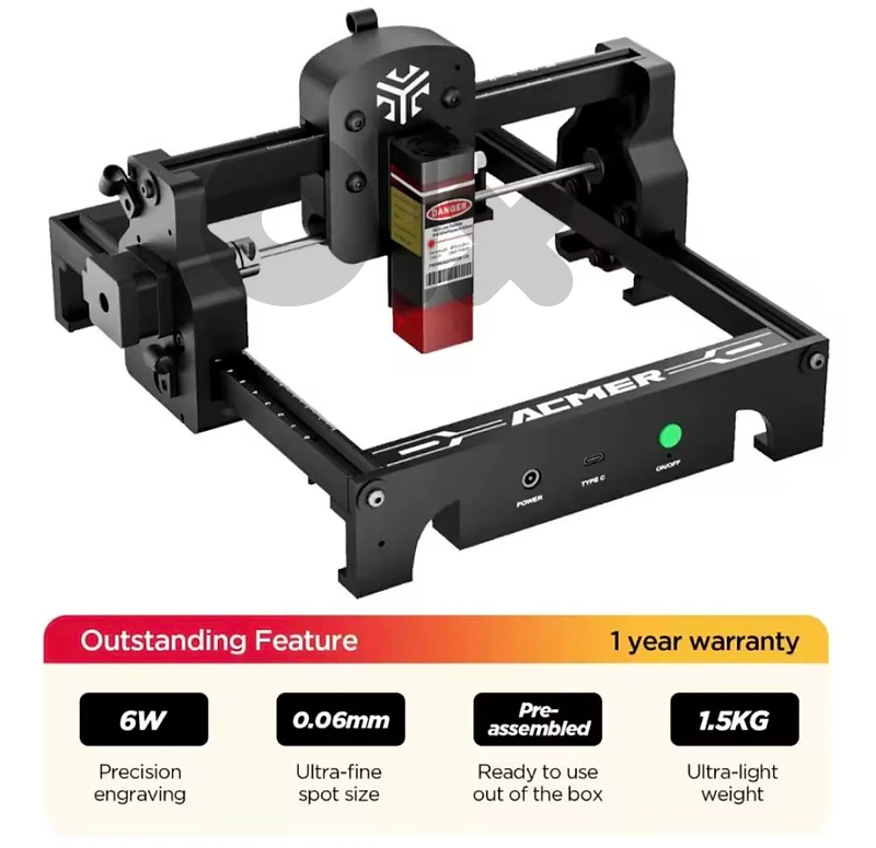 ACMER S1 Laser Engraver, 6000mW Laser Engraver Machine Higher Accuracy