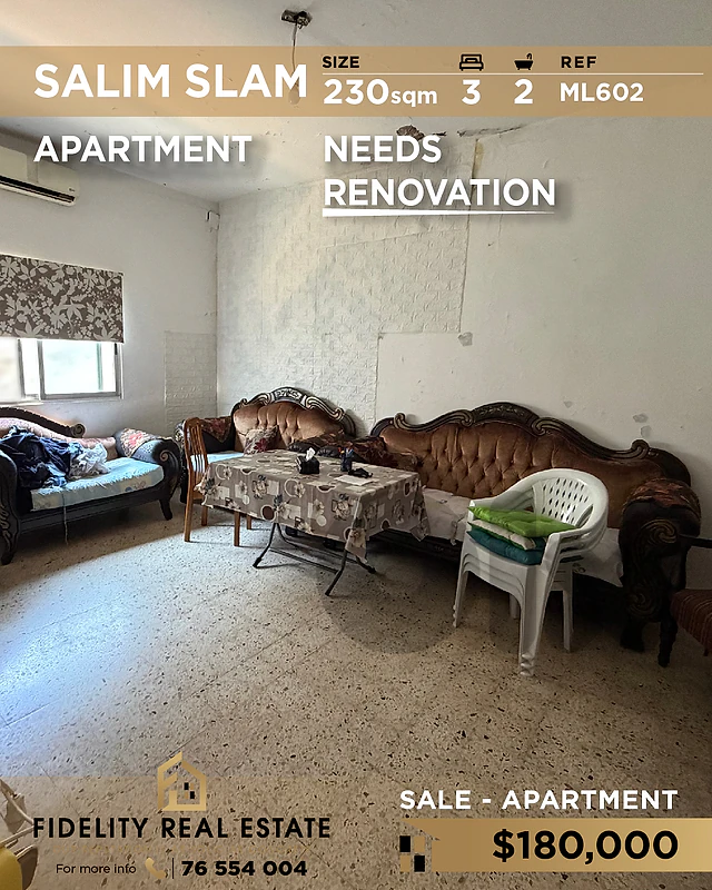 Apartment for sale in Salim Slam ML602 شقة للبيع في سليم سلام