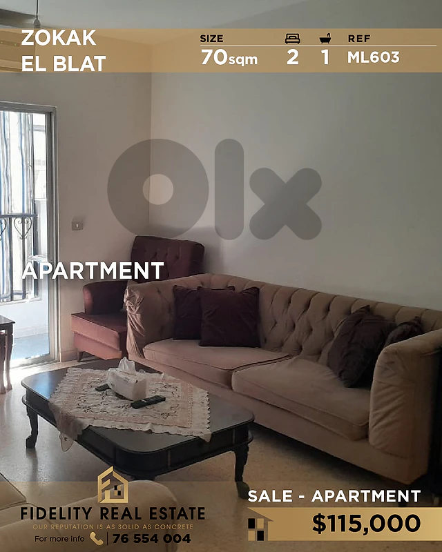 Apartment for sale in Zokak El Blat ML603 شقة  للبيع في زقاق البلاط،