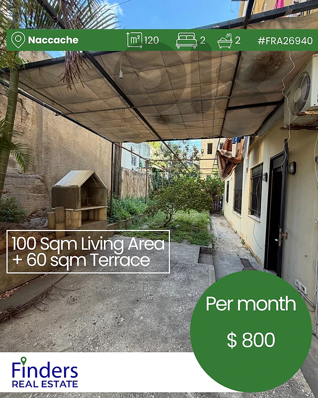 Apartment for rent in Naccache! شقة للإيجار في النقاش!