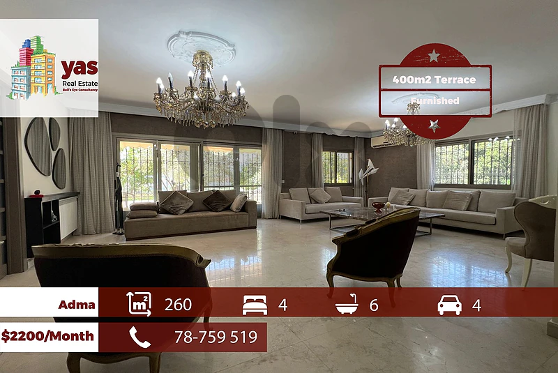 Adma 260m2 | 400m2 Terrace/Garden |  Furnished | Rent | EH/RH