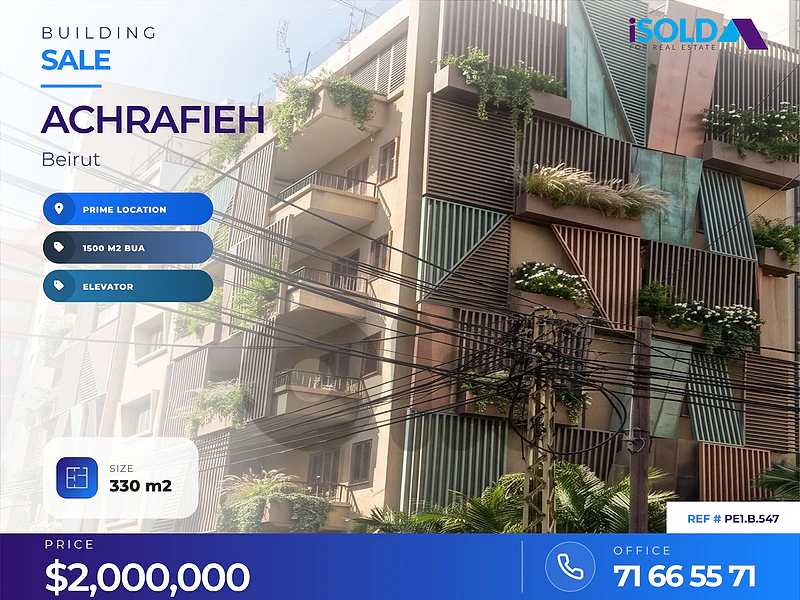 Invest in Beirut, Old Building for sale in Achrafieh- Rizk Area