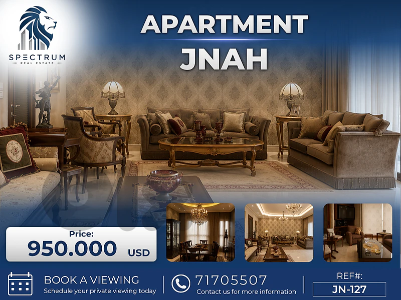 SPACIOUS APARTMENT IN JNAH PRIME | 260SQ | 3 BEDROOMS | JN-127