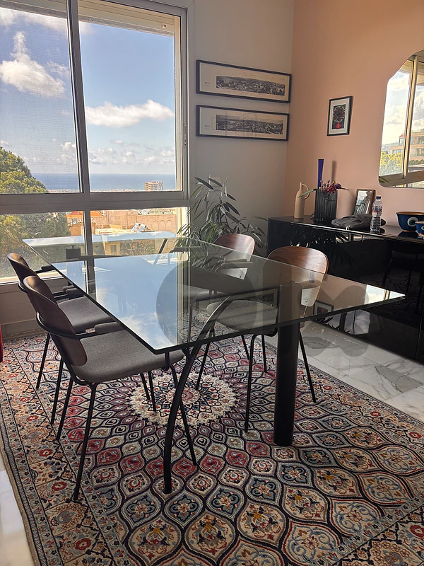 Modern Glass Dining Table - 2m x 1m