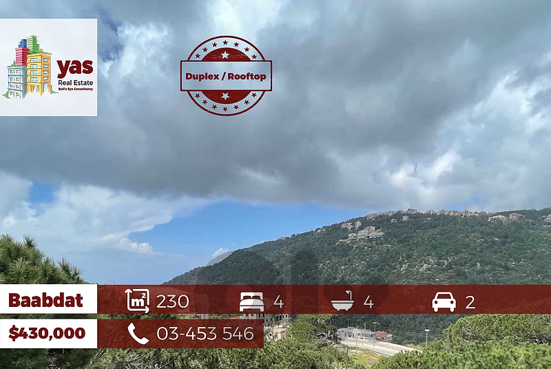 Baabdat 230m2 | 50m2 Terrace | Mountain View | Duplex | TCH Baabdat 230m2 | 50m2 Terrace | Mountain View | Duplex | TCH