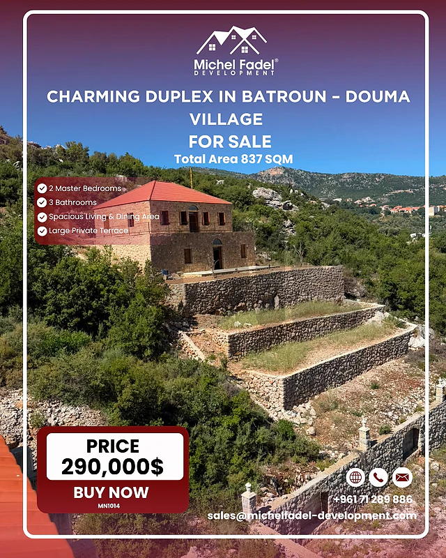 MN1014-Charming Duplex for sale Douma دوبلكس مميّزللبيع في البترون MN1014-Charming Duplex for sale Douma دوبلكس مميّزللبيع في البترون