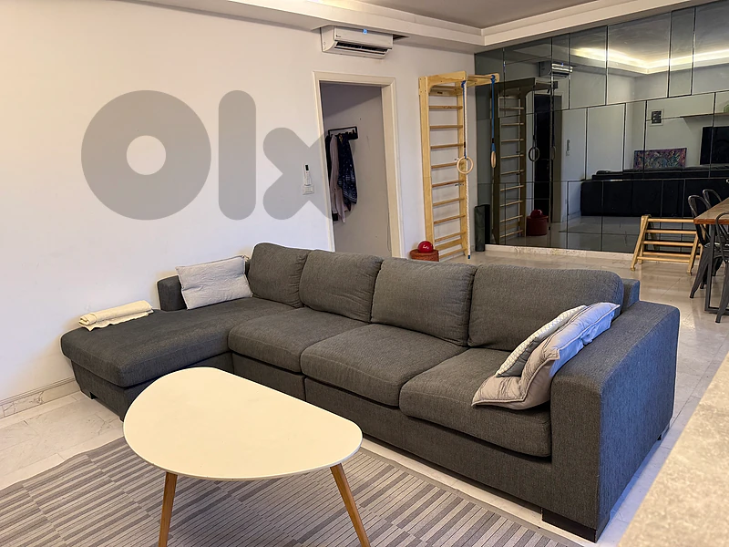 L shaped gray couch from home center
