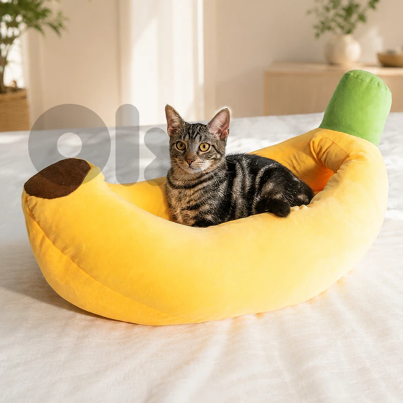 Banana pet bed for cats and dogs